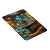 Robot Bartender in Interstellar Space Age Dive Bar Magnet (Rechte Seite)