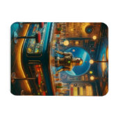 Robot Bartender in Interstellar Space Age Dive Bar Magnet (Horizontal)