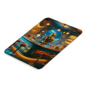 Robot Bartender in Interstellar Space Age Dive Bar Magnet (Linke Seite)