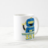 Robot Birthday 5 Jahre Kaffeetasse (VorderseiteRechts)