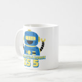 Robot Birthday 5 Jahre Kaffeetasse (Vorderseite Links)