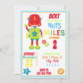 Robot Birthday Einladung (Vorderseite)
