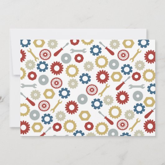 Robot Birthday Einladung (Rückseite)