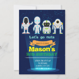 Robot-Birthday-Einladung Einladung