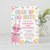 Robot Birthday Einladung, Girl Robot Einladung (Stehend Vorderseite)