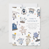 Robot Birthday Party Einladung (Vorderseite)