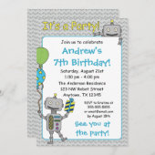 Robot Birthday Party Einladungen (Vorne/Hinten)