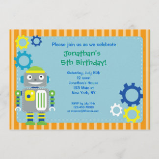 Robot Birthday Party Einladungen