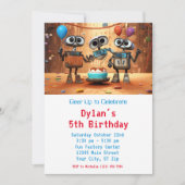Robot Birthday Party Einladungen zum digitalen Dow (Vorderseite)