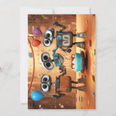 Robot Birthday Party Einladungen zum digitalen Dow (Rückseite)