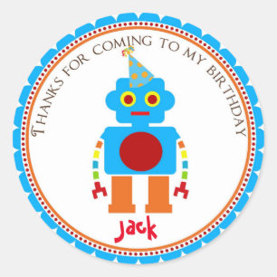 Robot Birthday Party Gefallen Stickers