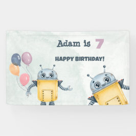 Robot Birthday Party-Kinder Banner