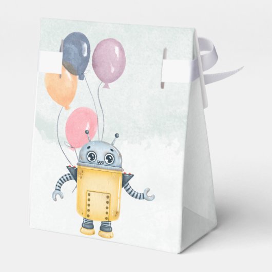 Robot Birthday Party-Kinder Geschenkschachtel (Rückseite)