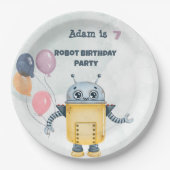 Robot Birthday Party-Kinder Pappteller (Vorderseite)