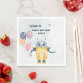 Robot Birthday Party-Kinder Serviette (Beispiel)