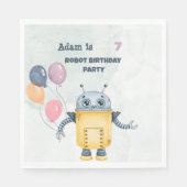 Robot Birthday Party-Kinder Serviette (Vorderseite)