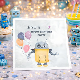 Robot Birthday Party-Kinder Serviette