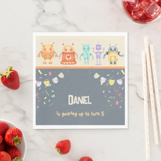 Robot Birthday Party Serviette (Beispiel)