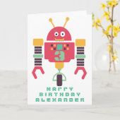 Robot Birthday Personalize-Karte Karte (Gelbe Blume)