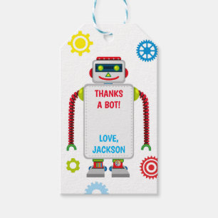 Robot Birthday Vielen Dank, dass Sie die Tags Geschenkanhänger