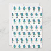 Robot Bolt Boys Geburtstagsparty Einladung (Rückseite)