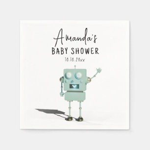 Robot boy Baby Shower Serviette