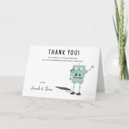 Robot boy Baby Shower - vielen Dank Dankeskarte