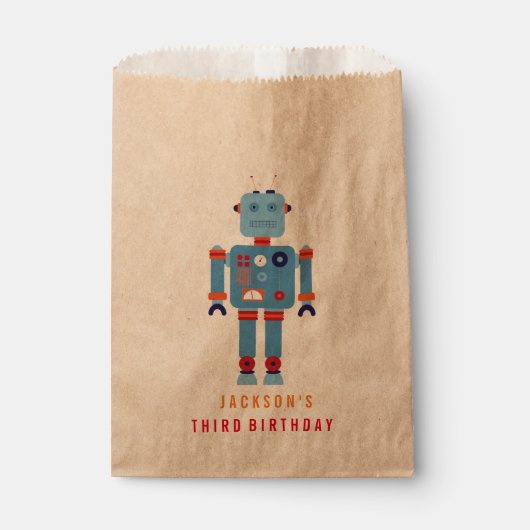 Robot Boy Gastgeschenk Papiertüte Geschenktütchen (Vorderseite)