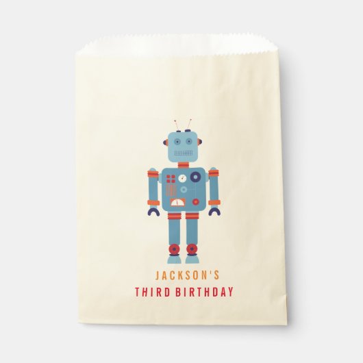 Robot Boy Gastgeschenk Papiertüte Geschenktütchen (Vorderseite)