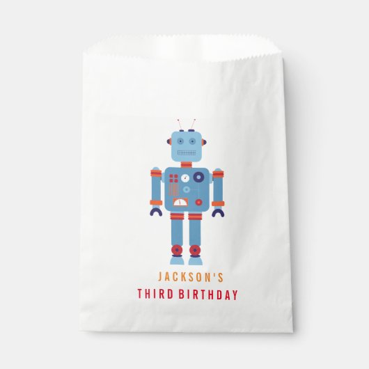 Robot Boy Gastgeschenk Papiertüte Geschenktütchen (Vorderseite)