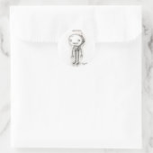 Robot Boy Runder Aufkleber (Tasche)