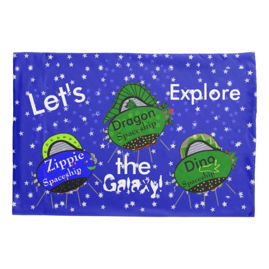 Robot Boy Spaceships Kids King Pillow Hüllen Kissenbezug (Rückseite-Links)