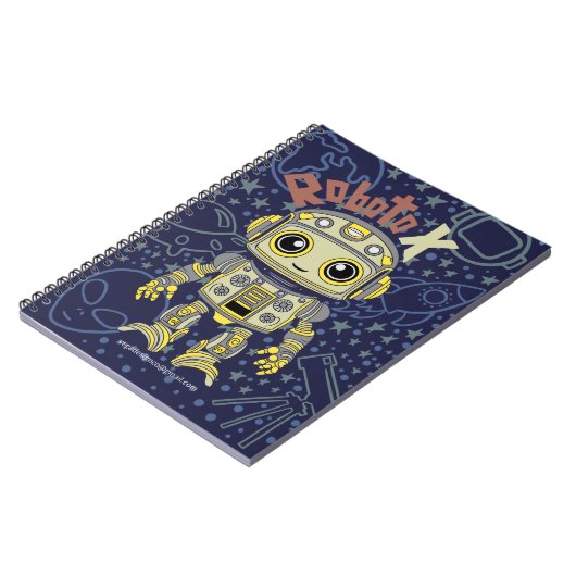 Robot Boy Spiral Foto Notebook Notizblock (Linke Seite)