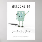 Robot Boy Welcome Baby Dusche Poster (Vorne)
