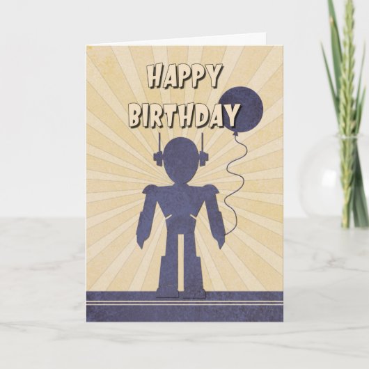 Robot Boy's Birthday Card Karte (Vorderseite)