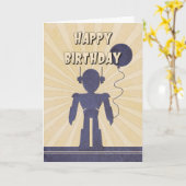 Robot Boy's Birthday Card Karte (Gelbe Blume)