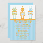 Robot Boys Geburtstagsparty Einladung (Vorne/Hinten)