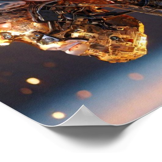 Robot Brain Artificial Intelligence Poster (Ecke)