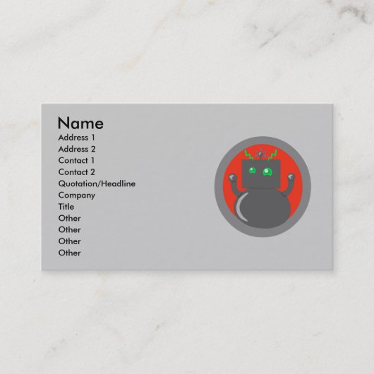 Robot Business Cards Visitenkarte (Vorderseite)