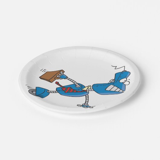 Robot Business Führungskraft Pappteller (Schrägansicht)