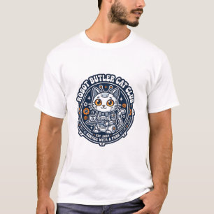 Robot Butler Katze Haustierliebhaber-Shirt Kunst - T-Shirt