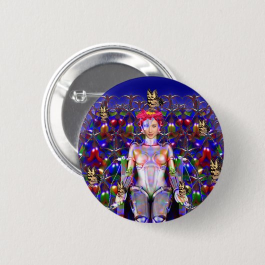 Robot Butterfly Button (Vorne & Hinten)