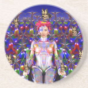 Robot Butterfly Getränkeuntersetzer