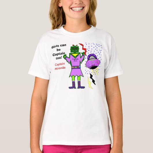 Robot Captain Zoey Girls kann auch Captain sein T-Shirt (Vorderseite)