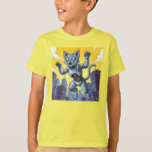 Robot Cat läuft Amok in der Stadt! T-Shirt (Vorderseite)
