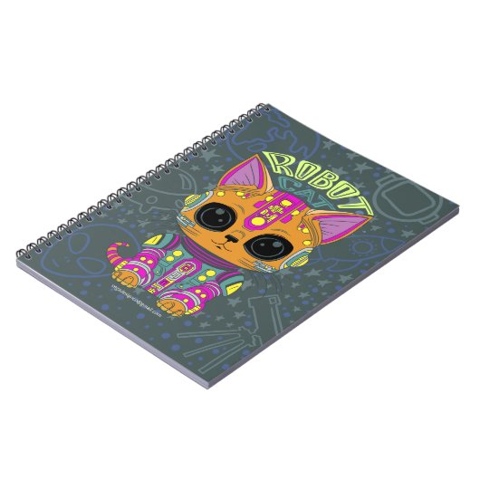 Robot Cat Notebook Notizblock (Linke Seite)