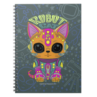 Robot Cat Notebook Notizblock