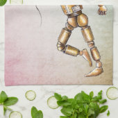 Robot Chasing A Red Balloon Kittuch Geschirrtuch (Gefaltet)