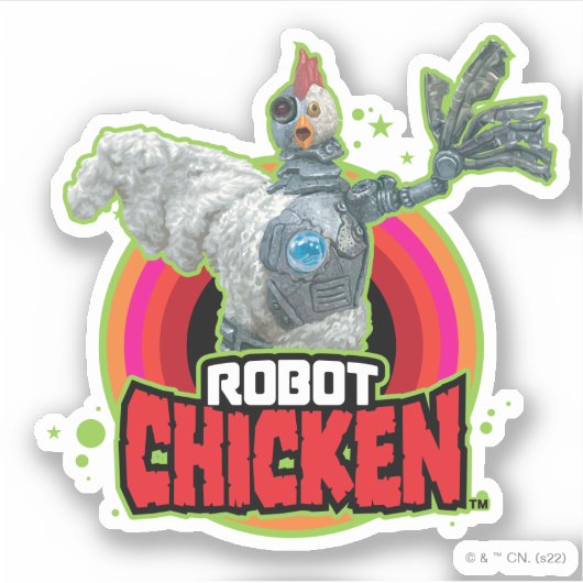 Robot Chicken Character Logo Aufkleber (Vorderseite)