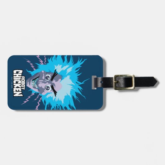 Robot Chicken Scientist Head Graphic Gepäckanhänger (Vorderseite horizontal)